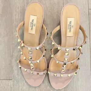 Valentino Rockstud Caged 60 mm slide sandals size 38 1/2